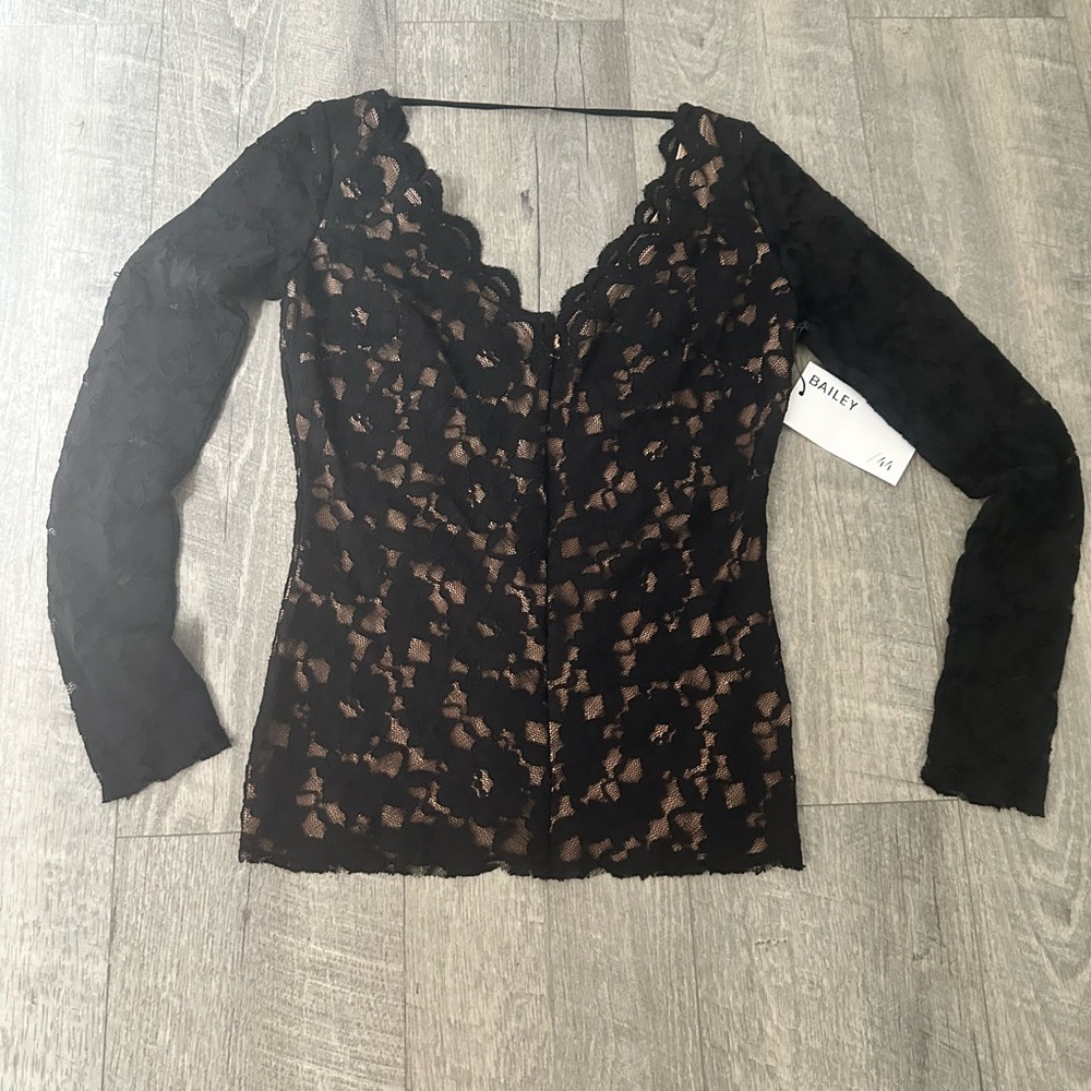 Bailey 44 Black Lace Top